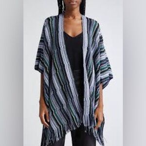 NWT Chevron Wool Blend Missoni Fringe Cape. Never worn.
